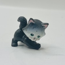 Vintage Kenner Littlest Pet Shop Frisky Kitty Mini Figure Grey Kitten 1992