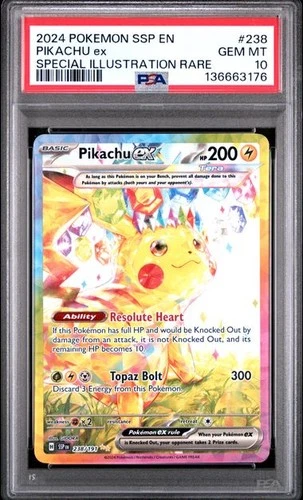 Pokemon Pikachu ex Surging Sparks Special Illustration Rare #238 PSA 10 Gem Mint