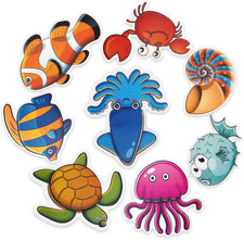 20 PCS Large Bathtub Non Slip Stickers, Cute Sea Creature Anti Slip Shower Stick