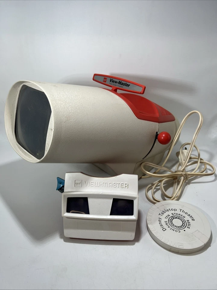 Raro Difícil de Encontrar De Colección Disney Mesa View-master Teatro Set Proyector Trasero Pantalla Carretes Foto 3 de 4