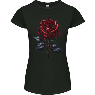 Ein Gotischer Rosen Goth Damen Petite Schnitt T-Shirt