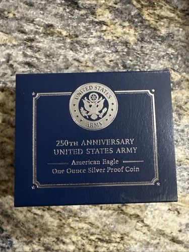 250th Anniversary U.S. Army American Eagle One Oz Silver Proof Coin 25APM (Mint)