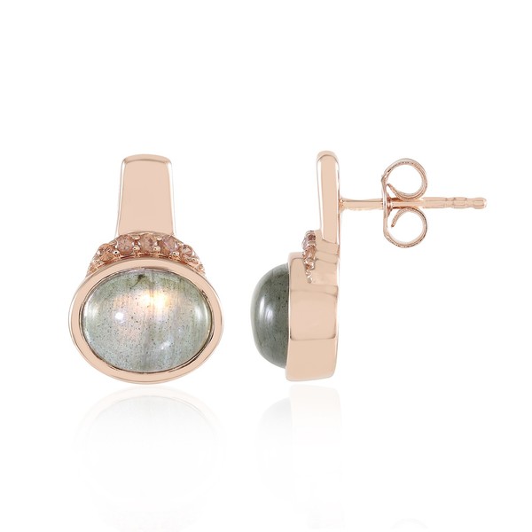 Cavill Ohrringe Damen Sterlingsilber RoséVergoldet Labradorit 6,0Ct-image