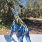 Vintage Murano Italy Hand Blown Glass Antolope Figurine Sculpture Art Deco