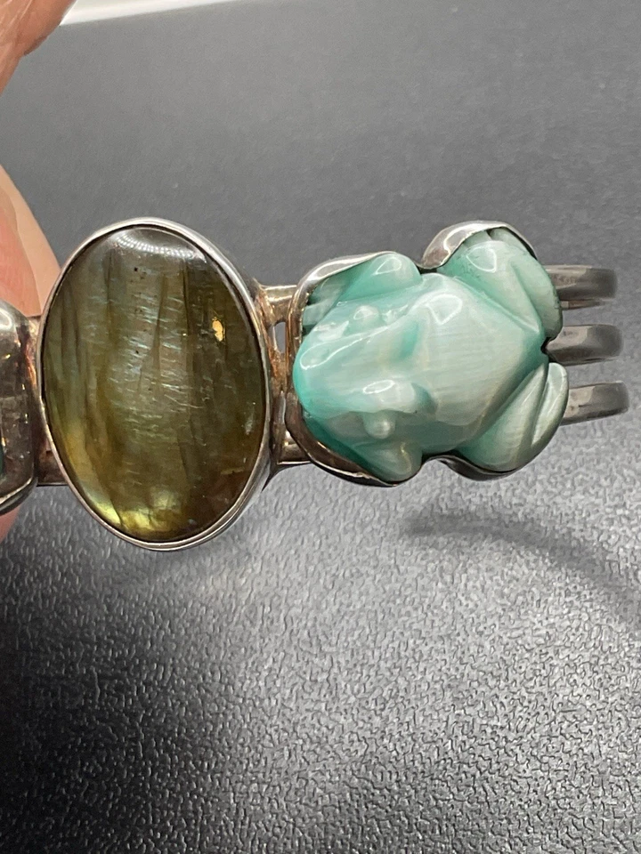 Fabulous Estate Find SAJEN 925 Plata Esterlina RANA Pulsera Hombres MUJERES Unisex Foto 4 de 4