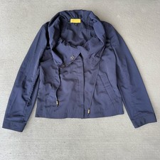 St. John Women  s Navy Blue Lightweight Jacket Blazer Size S Stretch Waist