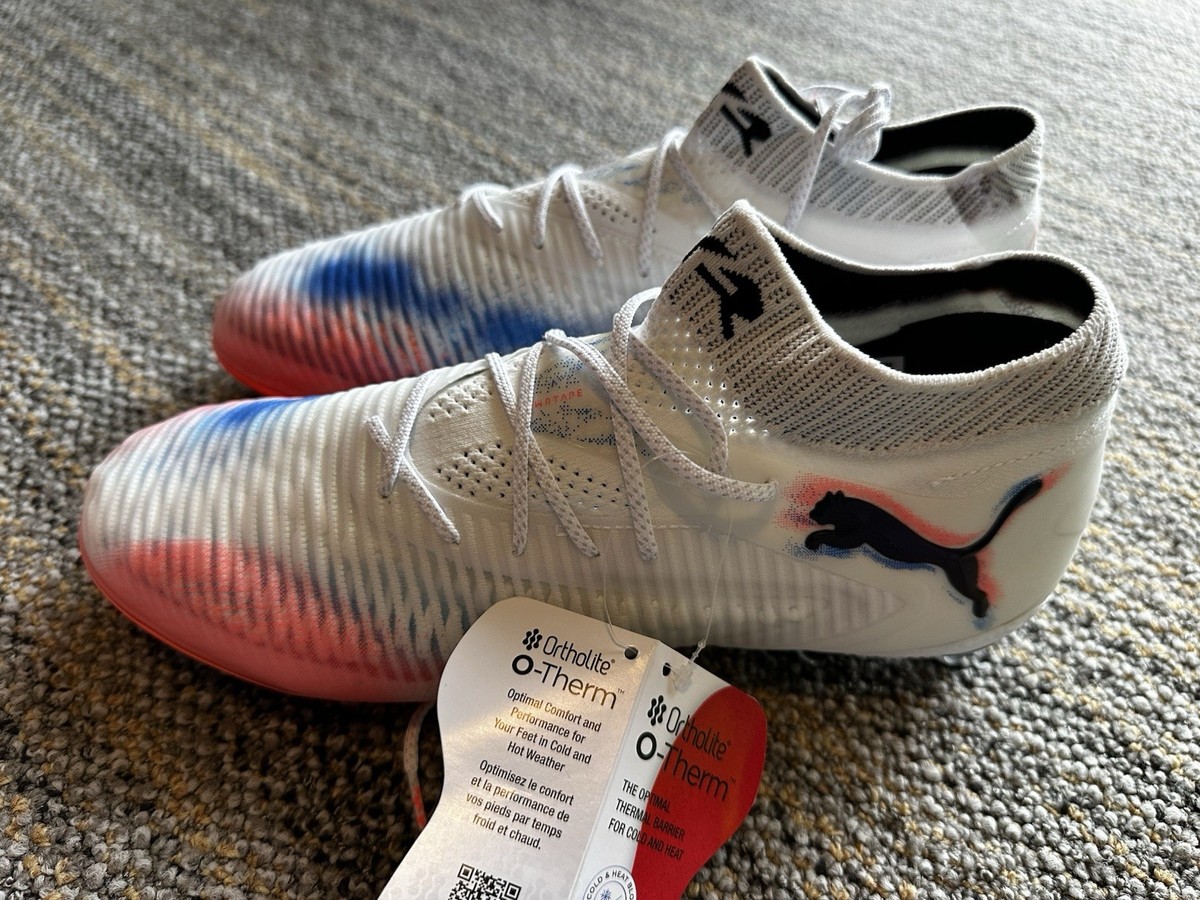 Puma Future Football Cleats White Blue Red Men's US 8.5 UK 7.5 EUR