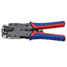 Image of Knipex 97 51 12 SB Crimping Pliers 200mm for RJ10 RJ11 RJ12 RJ45 Western Plugs