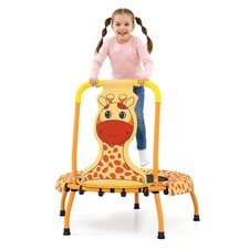 Mini Trampoline w/Foam Padded Handle Safety Padded Cover for 3 Years Old Kids
