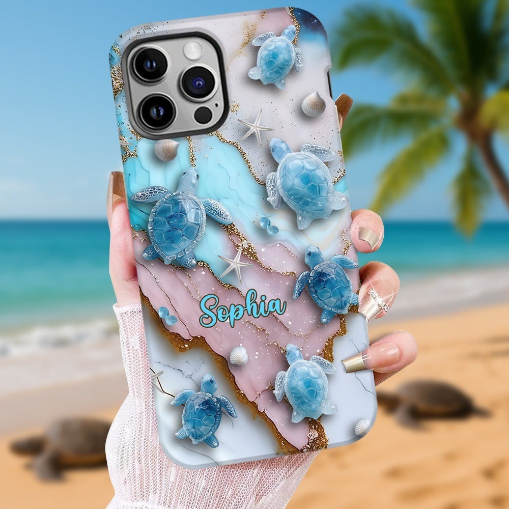 Personalized Sea Turtles Beach Tough Phone Case Cover for iPhone 17 16 15 14 13