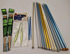 Lot 20 Knitting Needles-Boye-Susan Bates-Clover-Circular-Bamboo Metal Plastic
