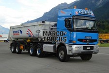 LKW Foto Sisu Mack Kippanhänger Schweiz blau SCHMITZ CARGOBULL 6330 Liber #k6hc