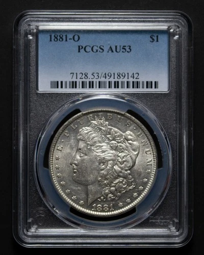 1881-O Morgan Silver Dollar PCGS AU53 Bright PQ for the grade