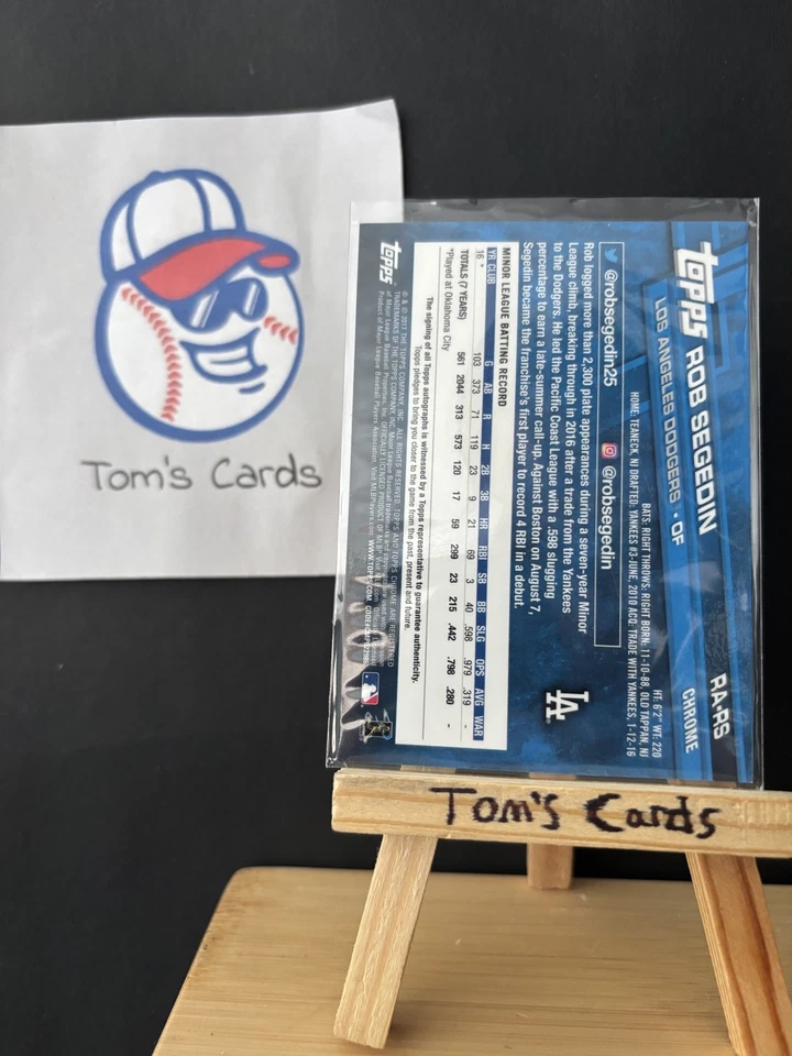 2017 Topps Chrome Rookie Auto Rob Segedin #RA-RS Rookie Auto RC - Image 2 of 2