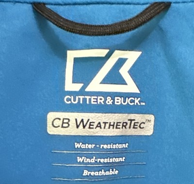 Cutter & Buck WeatherTec 1/4 Zip Jacket Blue Wind Water Resistant