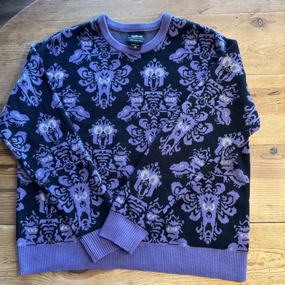 Her Universe Disney Muppets Haunted Mansion Wallpaper Glow-In-The-Dark Sweater S