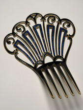 Antique Flamenco Style 1920's Women's Celluloid Comb with Rhinestones Mantilla