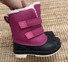 Cat  Jack Pink Kids Snow Boots Waterproof Size 7 Toddler EUC