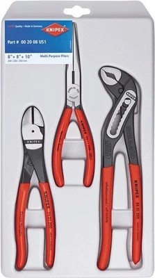 Knipex 002008US1 Alligator Plier Set, 3 Pc, Plastic Storage case