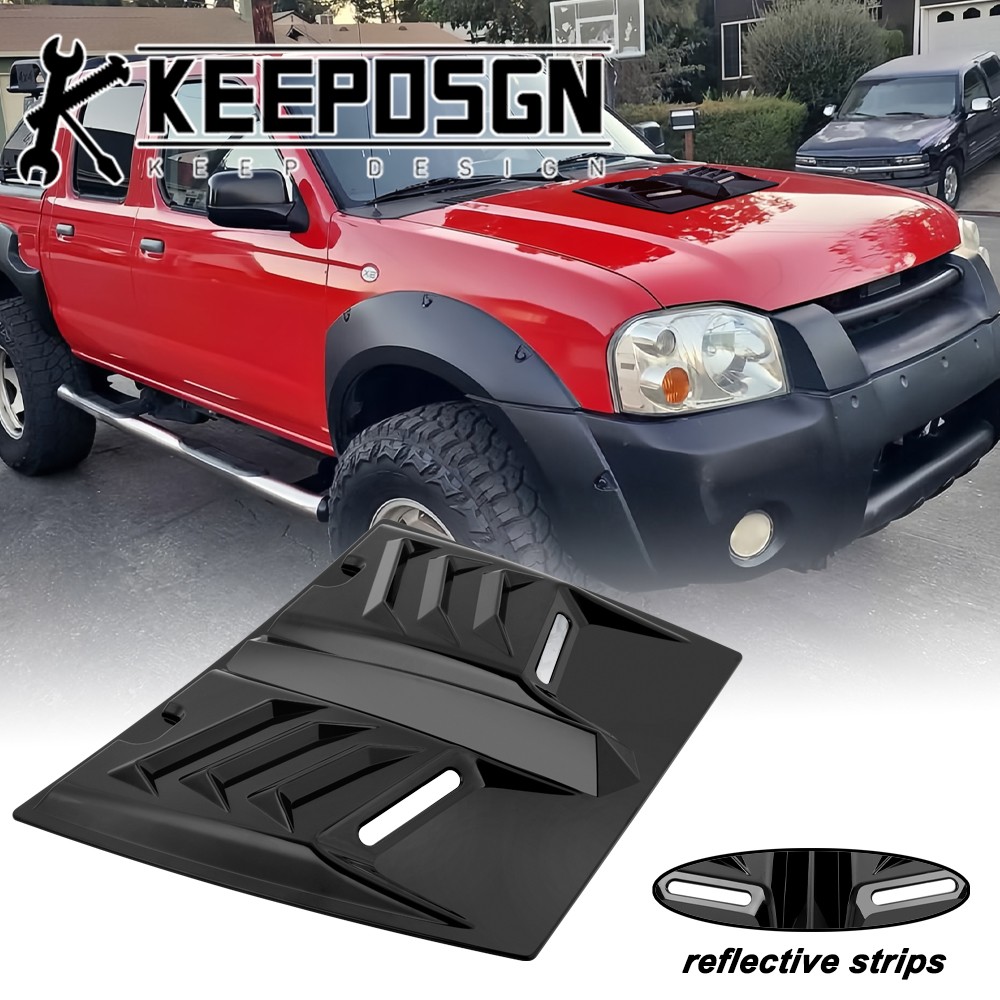 For Nissan Frontier Gloss Black Hood Scoop Vents Cover Air Flow Intake Decorate
