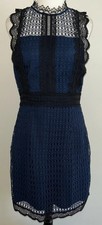 Forever New Blue Lace Crochet Pencil Dress Women's Sz 10 EUC