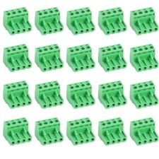 20PCS 4 Pin 5.08mm Pitch PCB Angle Screw Terminal Block Plug Connector Socket...