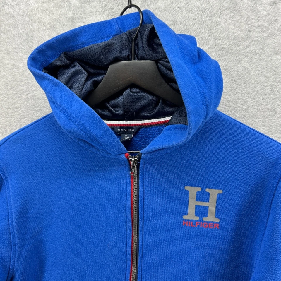 Tommy Hilfiger Hoodie Boys Size XL 20 Blue Long Sleeve Full Zip Logo VTG Y2K - Image 4 of 4