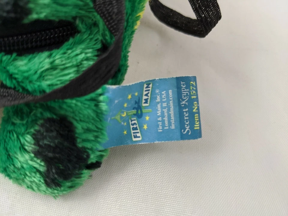 First Main Green Turtle Secret Keeper Plush 4.5 Inch 1572 Zipper Stuffed Animal - Image 4 of 4