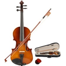 1/8 Violin Set for Beginner Acoustic Violin with Case, Bow, Rosin, Natural NEW