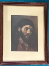 Rembrandt Print Head Of Christ Framed & Matted Metro Museum Fletcher Collection