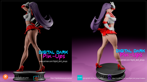 "Sailor" Mars Fan Art - Digital Dark Sexy Pinup Un/Painted Collectible Figure - Picture 8 of 9