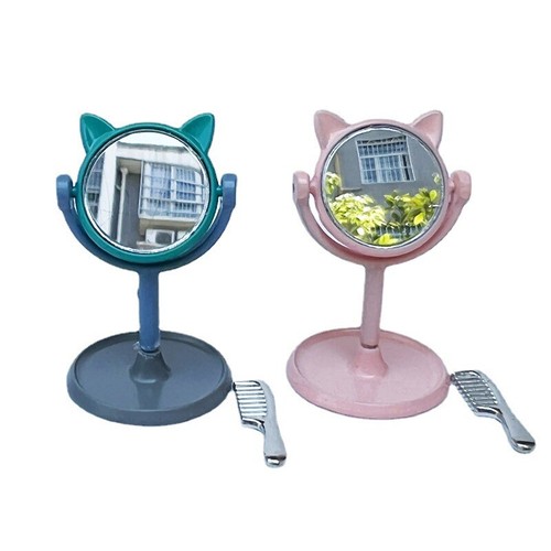 Dolls House Miniatures 1/6 Scale Metal Cat Ear Mirror Comb Furniture Accessory - Picture 3 of 8