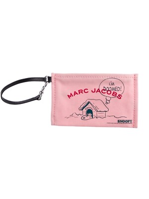Marc Jacob s X Peanuts Snoopy Collab Pink Canvas Graphic Print Wallet Pouch 12