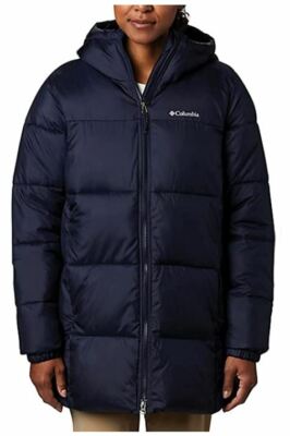 ジャケット・アウター Columbia hooded puffer jacket navy blue Columbia Women Columbia Hooded Navy Puffer Jacket Relax Fit Size