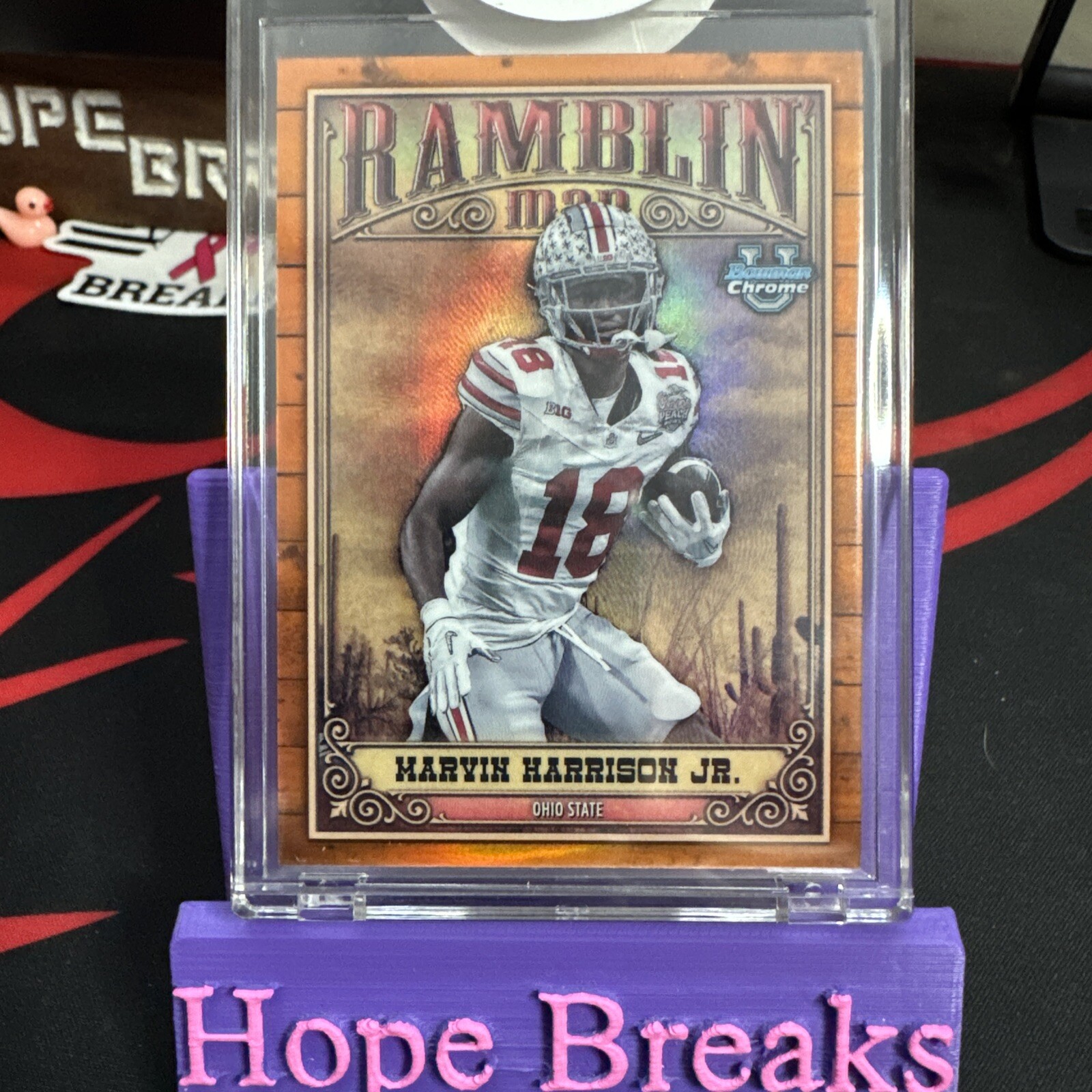2023 Bowman University Chrome Marvin Harrison Jr. Ramblin' Man Orange 15/25