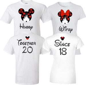 Wifey and Hubby Cute Soul Mate Disney Couple matching cute T-Shirts S-4XL