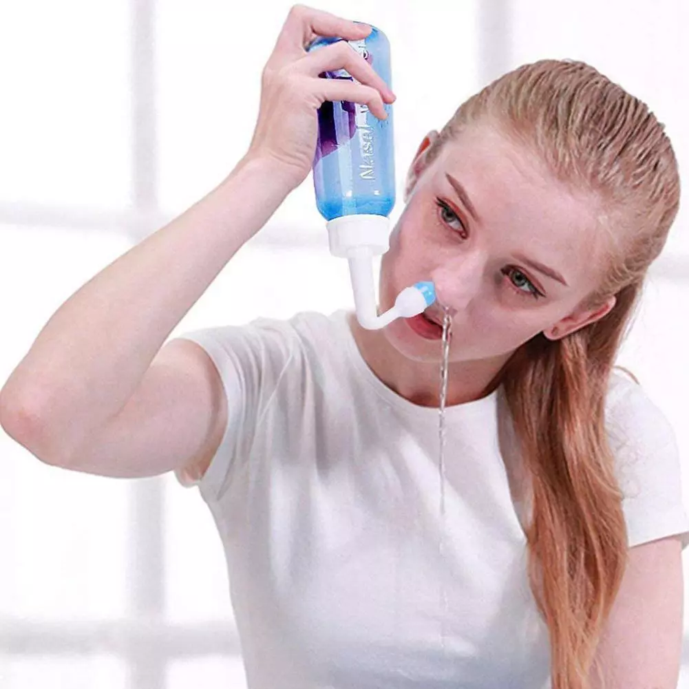 300ml Nasal Wash Neti Pot Nose Cleaner Bottle Irrigator Sinus Rinse Adult  Child