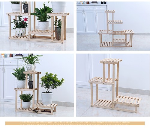 Wooden Plant Stand Shelf Multi-Tier Indoor Outdoor With or Without Wheels 多层实木花架 - Picture 7 of 26