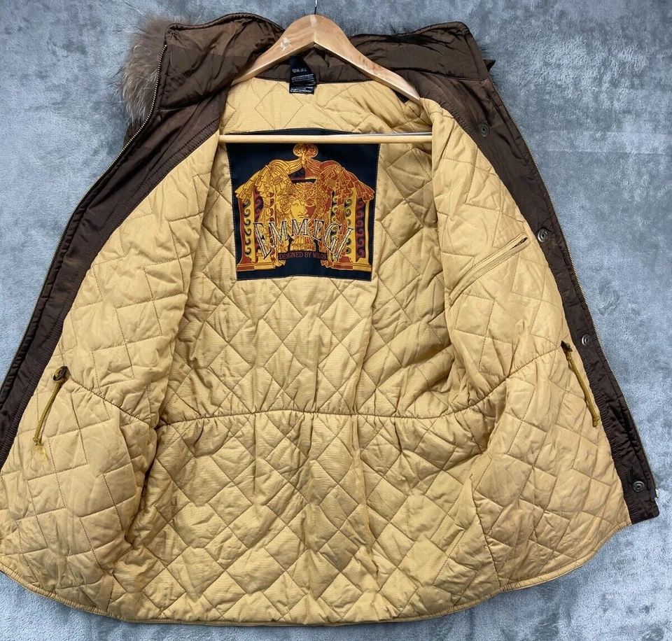 EMMEGI by Milos Women's Parka Ski Wear US 12 EU 42 Golden Faux Fur Lined Hood - Image 2 of 4