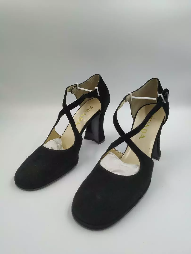 Prada Calzature Donna In Pelle Camoscio Nero Size 40 41