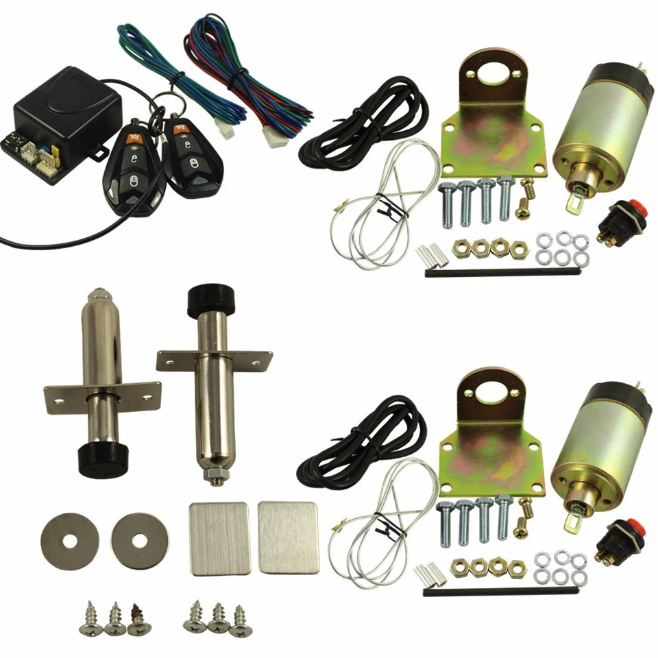 Street Rat Hot Rod Car Truck 85LB Shaved Door Handle Kit 2 Doors Popper Solenoid - Image 2 of 4