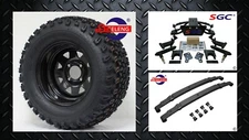 SGC 6" A-Arm Lift Kit + HD Rear Leaf Springs + 12" wheels/23" tires combo 