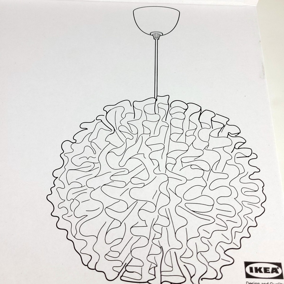 Ikea VINDKAST Decorative Ceiling Pendant Textile Lamp White 20