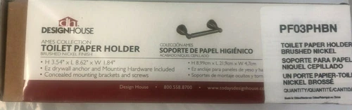 PROFLO PF03PHBN TOILET PAPER HOLDER BRUSHED NICKEL - Picture 1 of 3