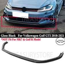 For VW Golf GTI MK7.5 2018-2021 TCR Style Front Bumper Lip Splitter Gloss Black