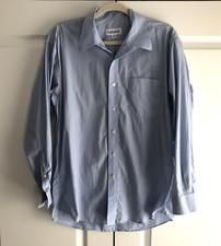 Joseph  Feiss Dress Shirt Men's Size 16  32/33  Blue Striped 100 Cotton