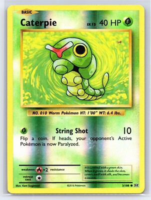 2016 Pokemon TCG - XY Evolutions - Reverse Holo Caterpie 3/108