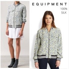 Equipment Femme Silk Floral Bomber Jacket Nwt! Xs Xtra-small