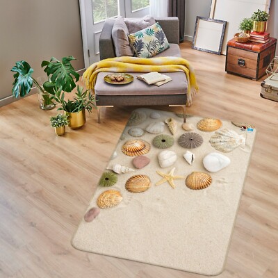 3D Beach Shell ZHUA3333 Game Non Slip Rug Mat Photo Carpet Zoe