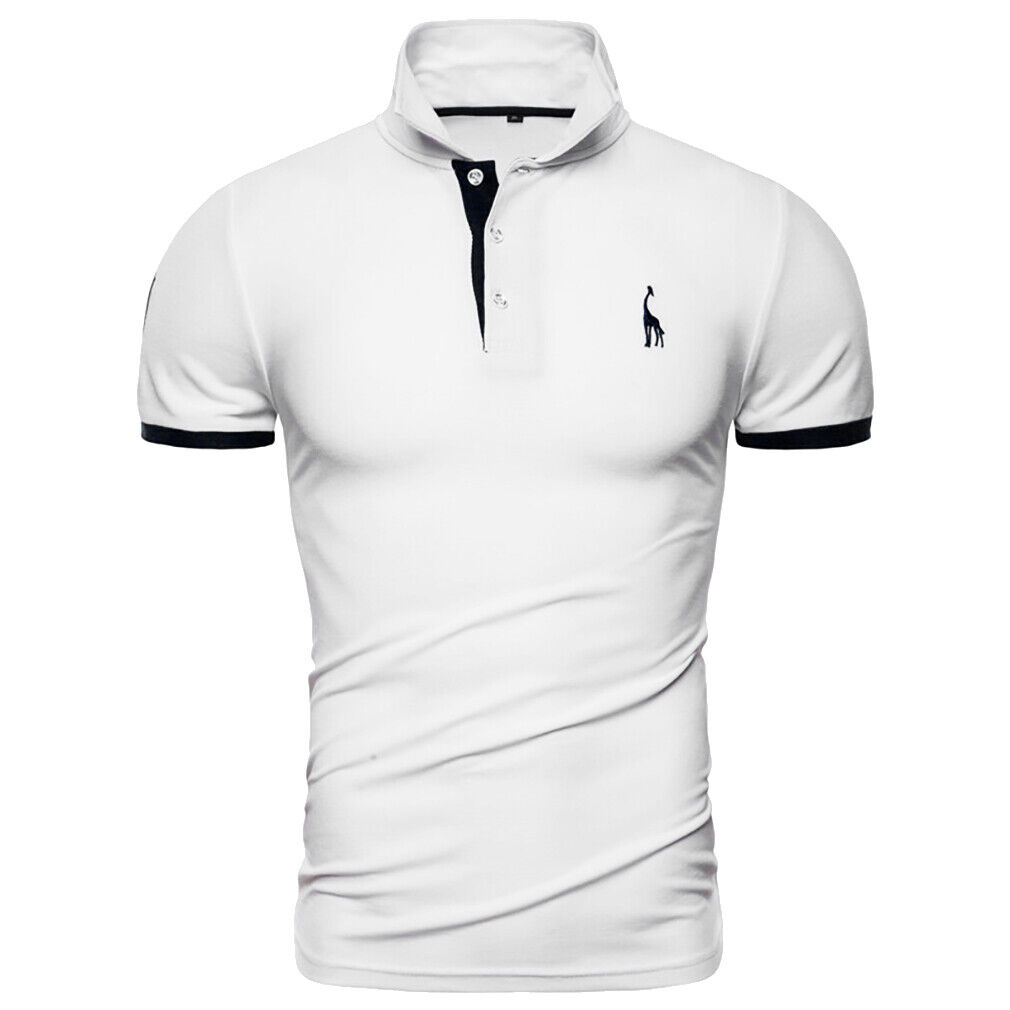 New Mens Polo Shirt T-Shirt Top Short Sleeve Contrast Colours S M L XL ...